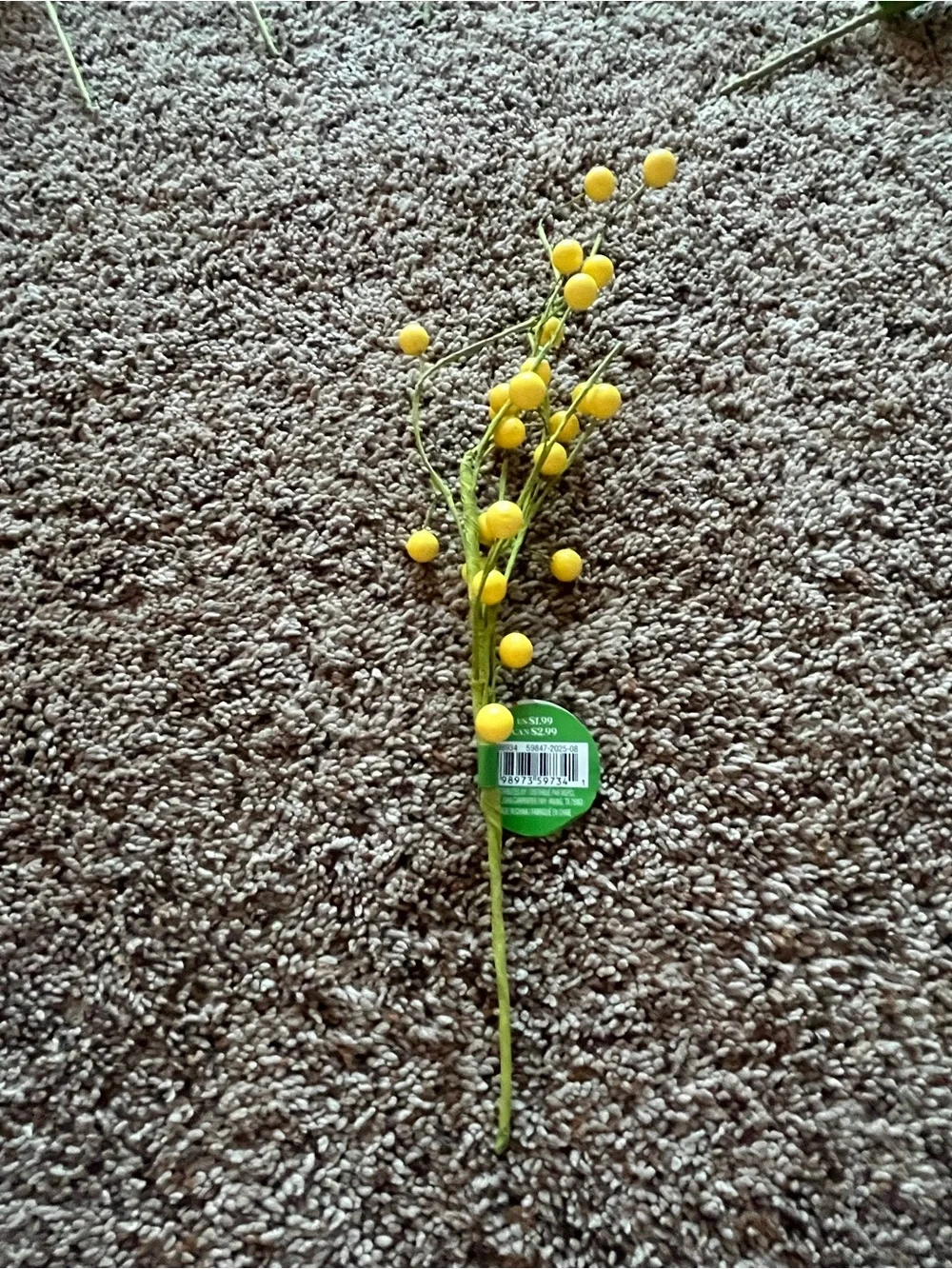 Ashland Yellow Spring Berry Spray Artificial Floral Stems - Home Accents (8)